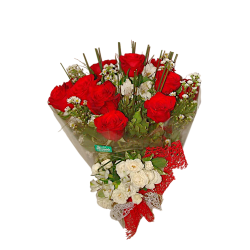 Buquê com 12 rosas...