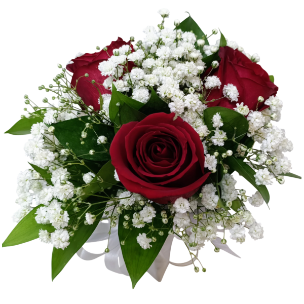 Buquê de dama com 3 rosas -...