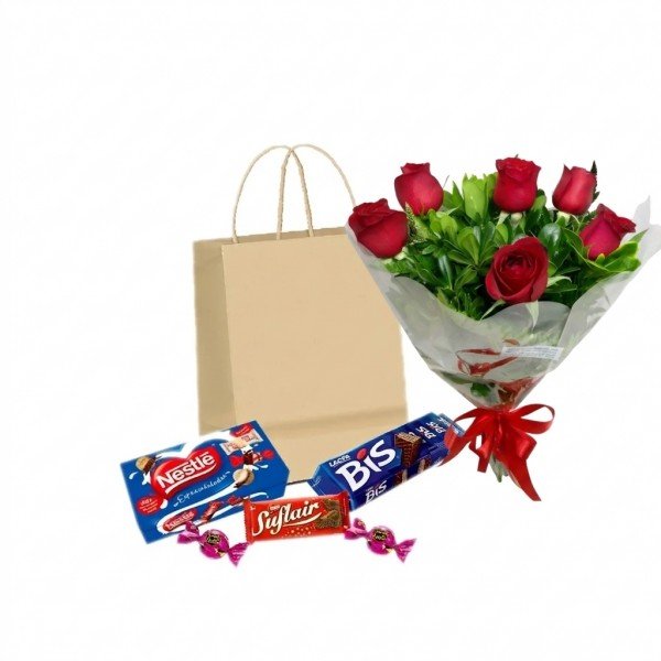 Kit buquê com chocolates -...