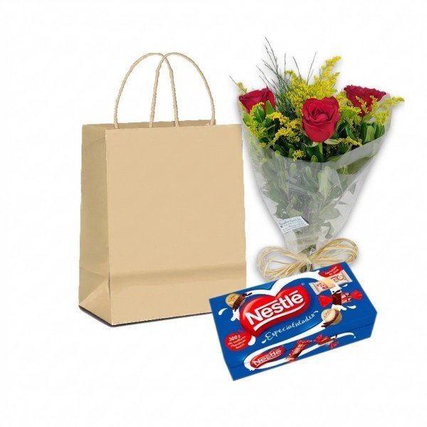 Kit buquê com chocolates -...